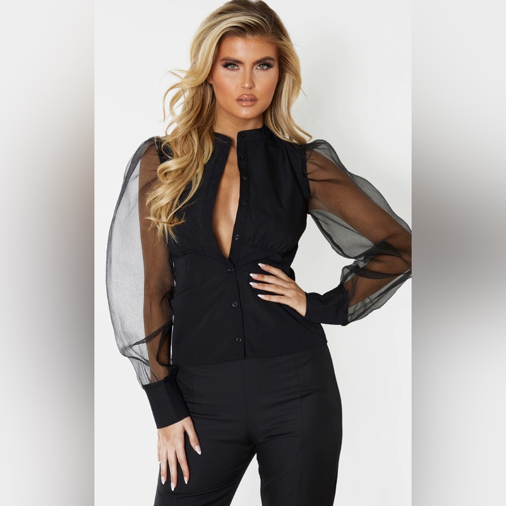 Oversized Balloon Sleeve Blouse